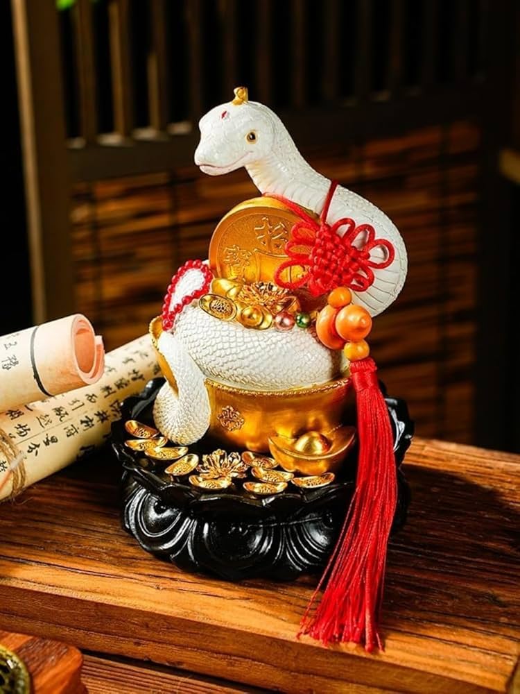 白蛇　財運　金運　白ヘビ　巳神 Amazon.co.jp: 白蛇 白へび ヘビ 白蛇 巳年 白龍 置物 縁起物